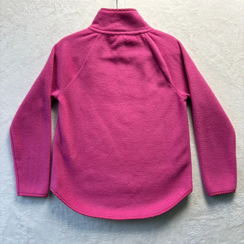 J. Crew Quilted Fleece Women Sz XXS Hot Pink Pullover Snap Neck Sweatshirt‎